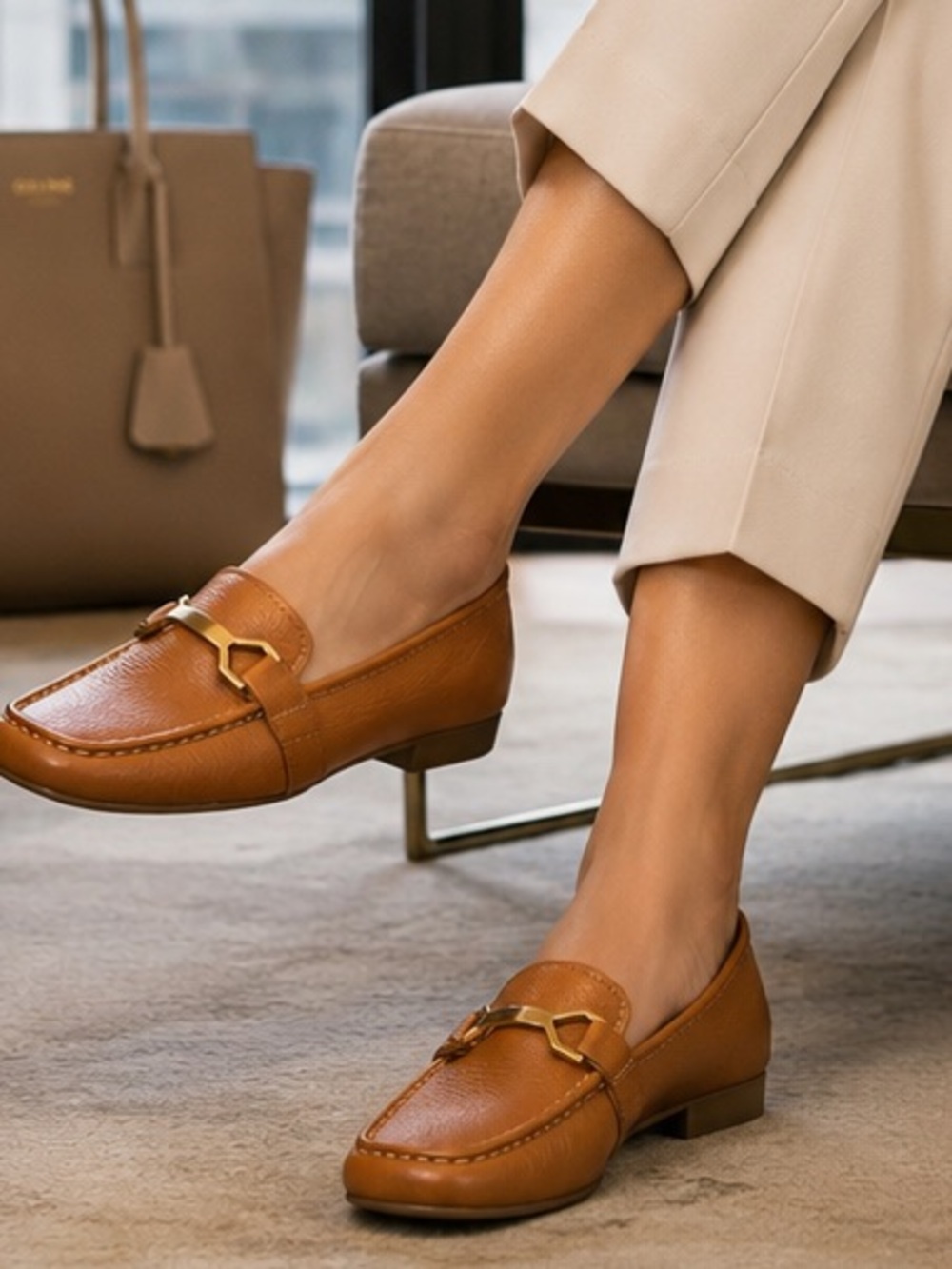 LifeStride Celine Tan Loafers Women’s Size 7.5